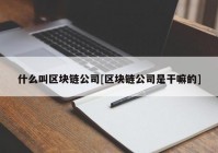 什么叫区块链公司[区块链公司是干嘛的]